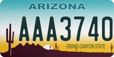 AZ license plate AAA3740