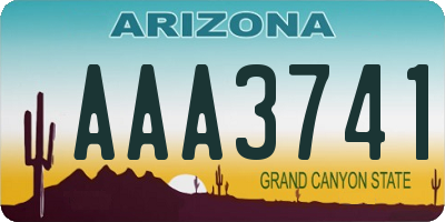 AZ license plate AAA3741