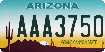 AZ license plate AAA3750