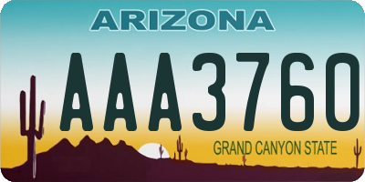 AZ license plate AAA3760