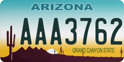 AZ license plate AAA3762