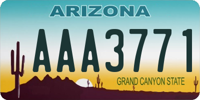 AZ license plate AAA3771