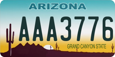 AZ license plate AAA3776