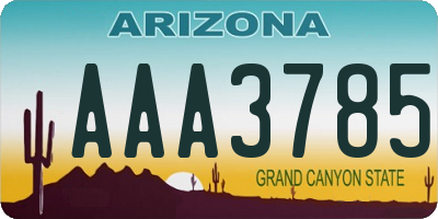 AZ license plate AAA3785