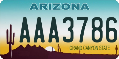 AZ license plate AAA3786