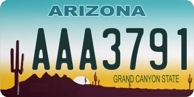 AZ license plate AAA3791
