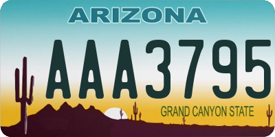 AZ license plate AAA3795