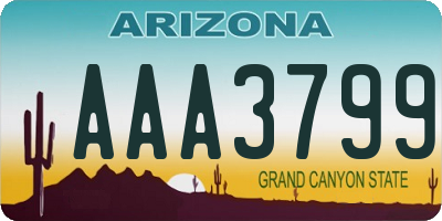 AZ license plate AAA3799