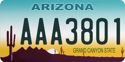 AZ license plate AAA3801