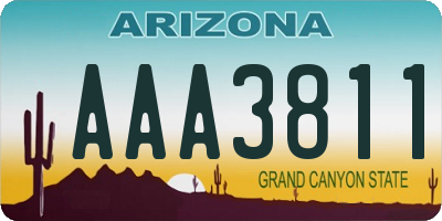 AZ license plate AAA3811