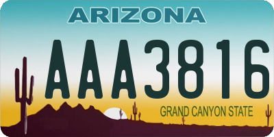 AZ license plate AAA3816