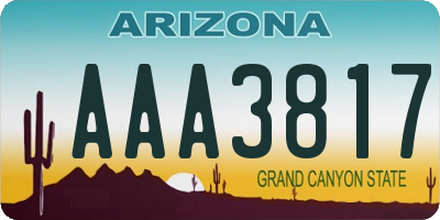 AZ license plate AAA3817