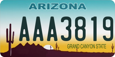 AZ license plate AAA3819