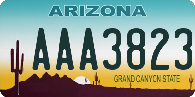 AZ license plate AAA3823