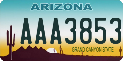 AZ license plate AAA3853