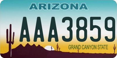 AZ license plate AAA3859