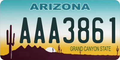 AZ license plate AAA3861