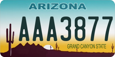 AZ license plate AAA3877