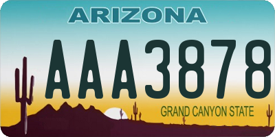 AZ license plate AAA3878