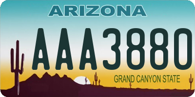 AZ license plate AAA3880