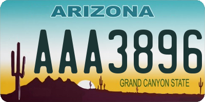 AZ license plate AAA3896