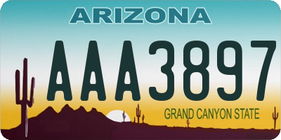 AZ license plate AAA3897
