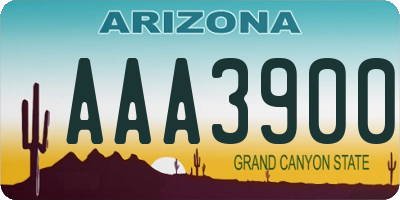 AZ license plate AAA3900