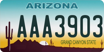 AZ license plate AAA3903