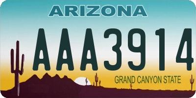 AZ license plate AAA3914