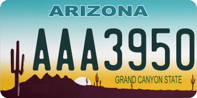 AZ license plate AAA3950