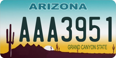 AZ license plate AAA3951