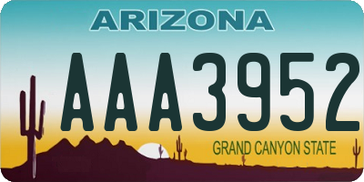 AZ license plate AAA3952