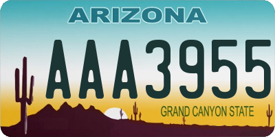 AZ license plate AAA3955