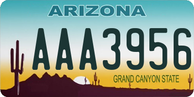 AZ license plate AAA3956