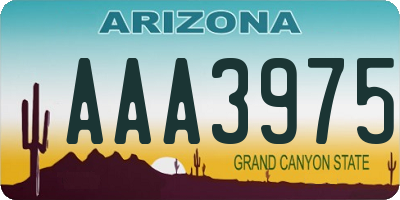 AZ license plate AAA3975