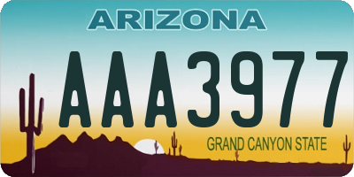 AZ license plate AAA3977