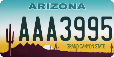 AZ license plate AAA3995