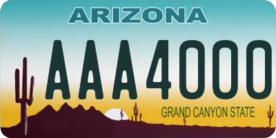 AZ license plate AAA4000