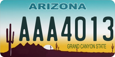 AZ license plate AAA4013