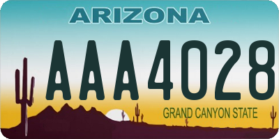 AZ license plate AAA4028