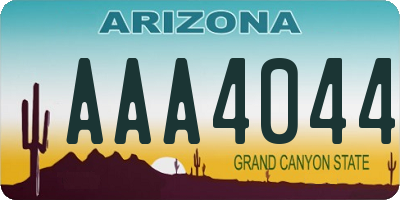 AZ license plate AAA4044