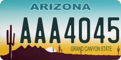 AZ license plate AAA4045