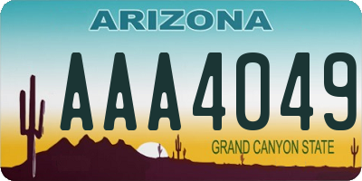 AZ license plate AAA4049