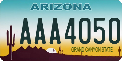 AZ license plate AAA4050