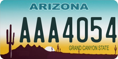 AZ license plate AAA4054