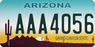 AZ license plate AAA4056