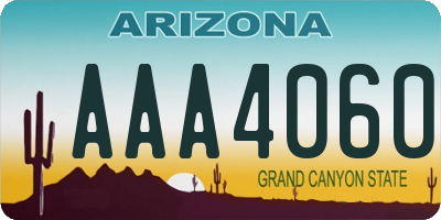 AZ license plate AAA4060