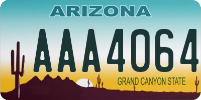 AZ license plate AAA4064