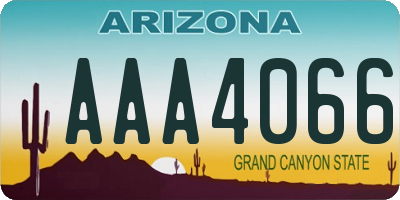 AZ license plate AAA4066