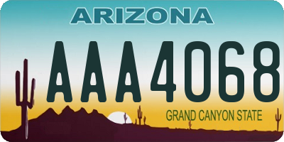 AZ license plate AAA4068